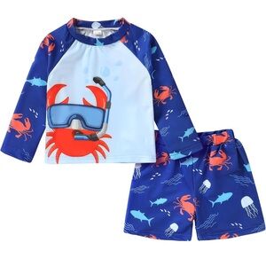 Happy Town Toddler Boys Swimsuits Rashguard Set